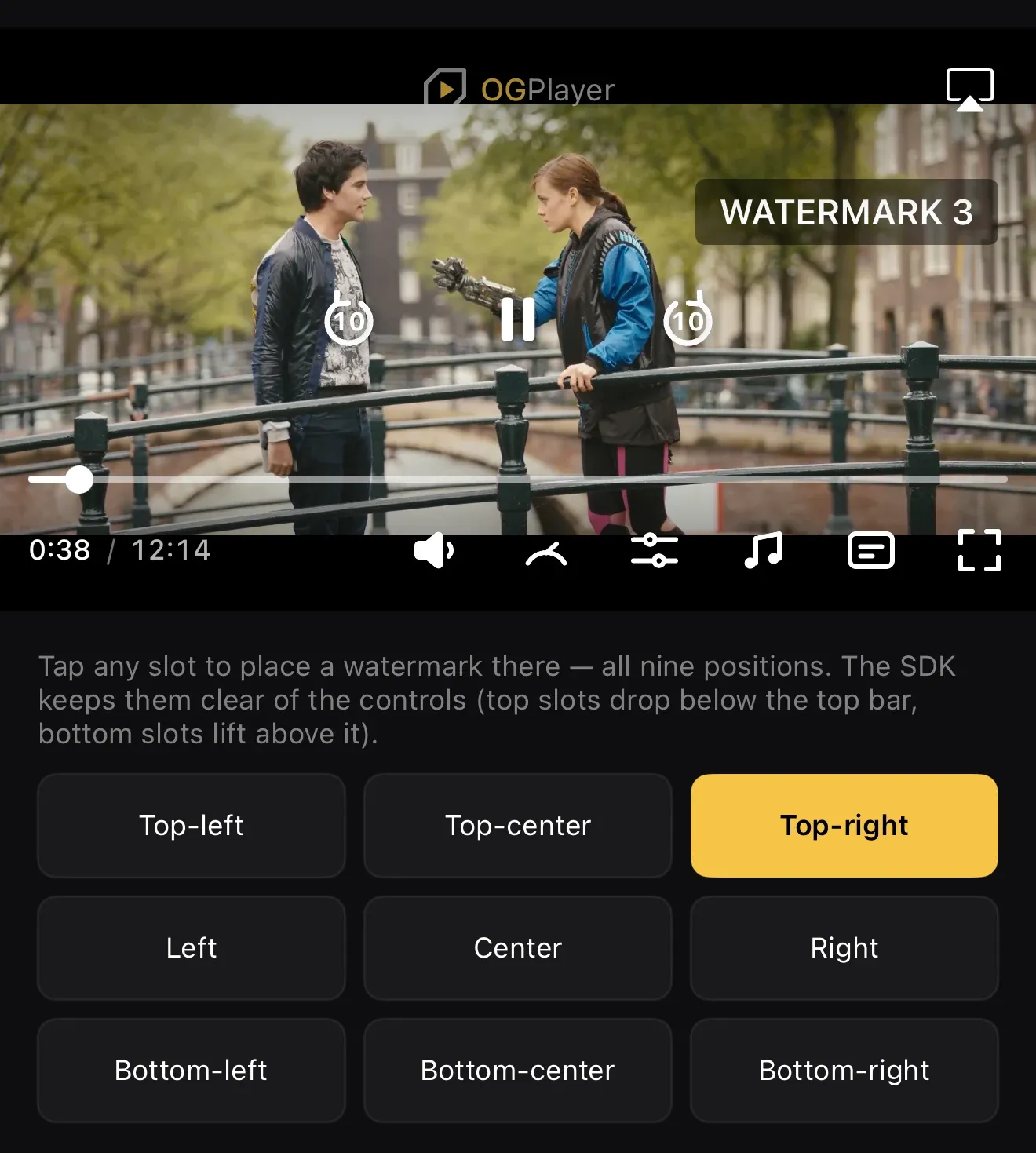 A watermark composited above the video and below the controls.